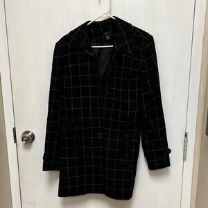Style & Co. Black Checkered Blazer with belt